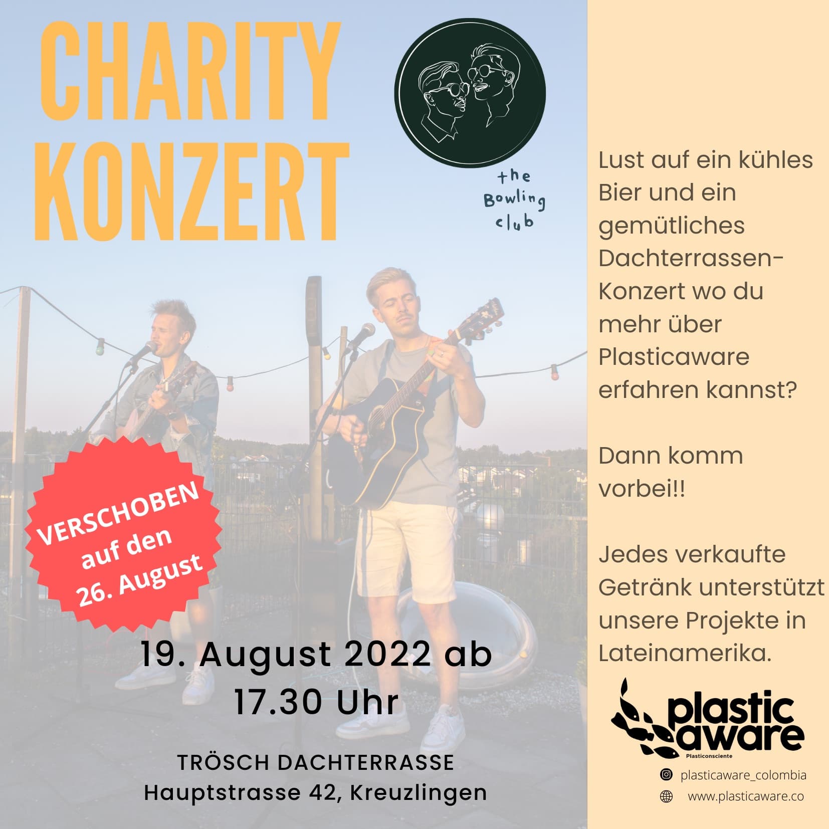 Plasticaware Charity Konzert – NEUES Datum